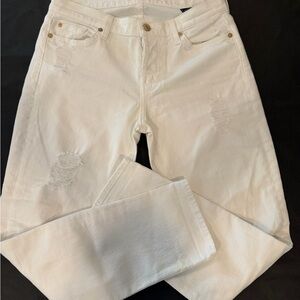 7 For All Mankind White Distressed Women Jeans